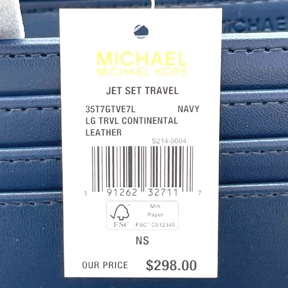 Michael Kors Large Continental Wallet Wristlet Navy Blue (NWT) - Picture 7 of 7